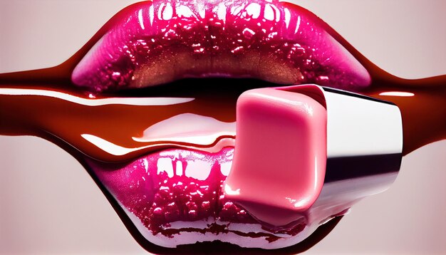 Photo lip gloss square composition professional photograph