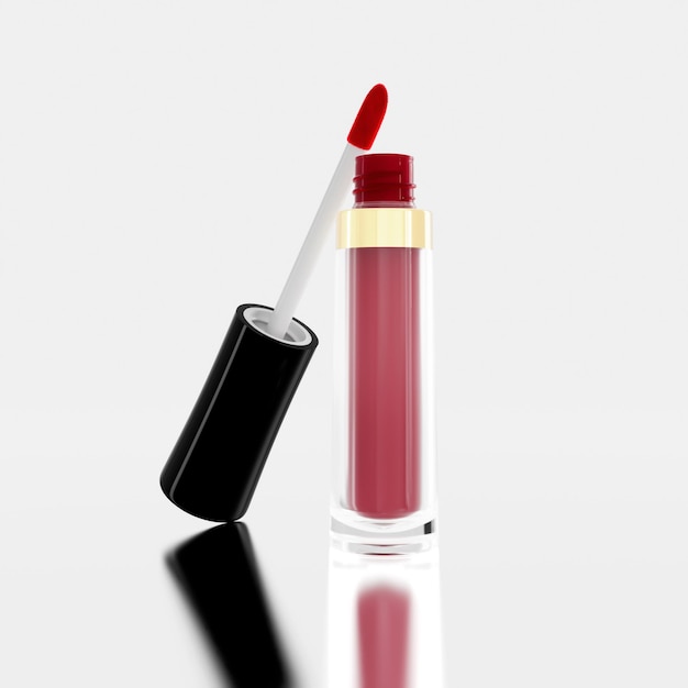 Lipgloss isolated on white background cosmetic for lip 3d illustration