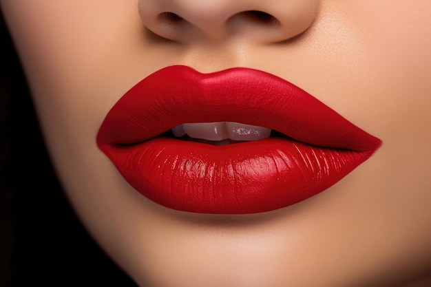 Lips in lipstick closeup