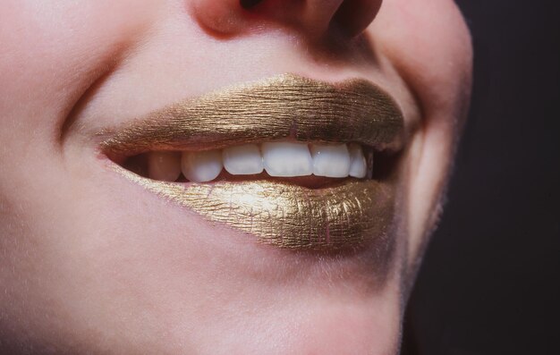 Lips Part of woman face close up Sexy plump lip with makeup Lips red lipstick mouth isolated Sexy girl mouth close up Sensual tongue in the mouth of a young woman Cosmetics and cosmetology