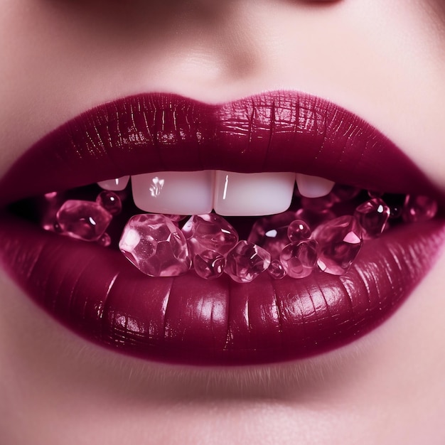Photo lips with lipstick