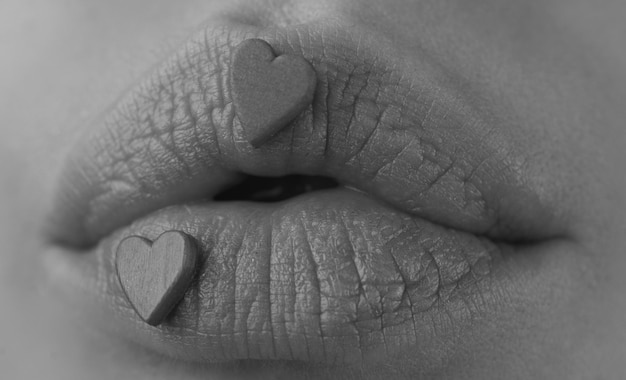 Photo lipscare lip with hearts love hearts sweet makeup beauty lovely lips