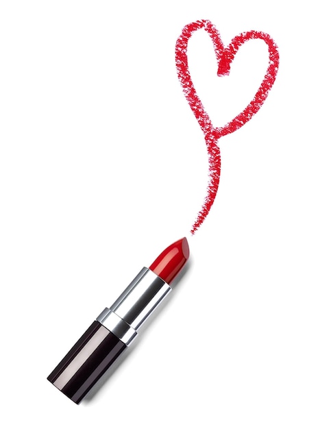 Foto la bellezza del rossetto compone l'amore del cuore