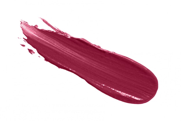 Photo lipstick brush stroke isolated on white