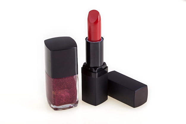Lipstick and nail polish