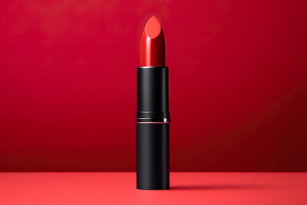Lipstick on a red background