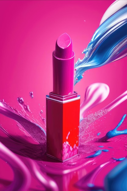 A lipstick in a splash of water