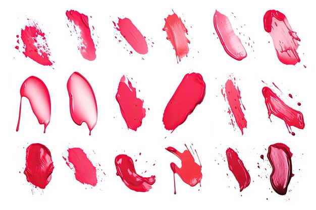 Lipstick stains isolated on white