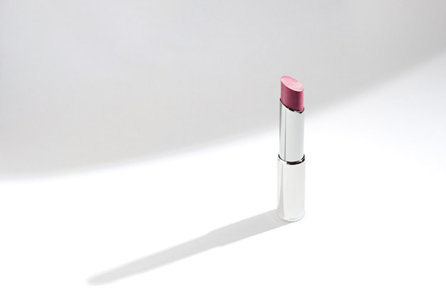 Photo lipstick on white cyclorama with fashionable light