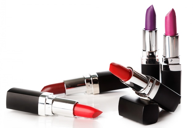 Lipsticks on white