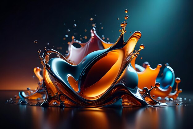 Photo liquid 3d abstract background fluid color gradient shapes covers template holo abstract