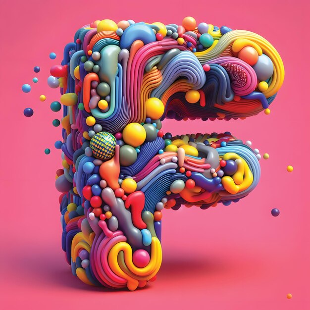 Foto liquid 3d een lettertype omhuld met de nieuwste kleuren en trends