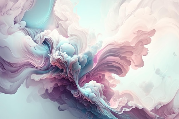 Liquid abstract background thick smoke in pastel colors Generative AI