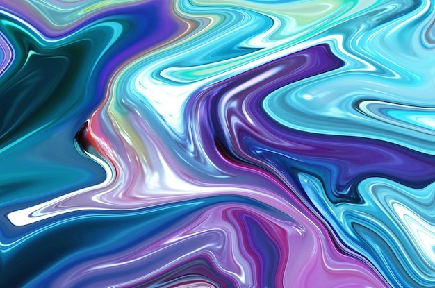 liquid abstract background with oil painting streaks and colorful watercolor