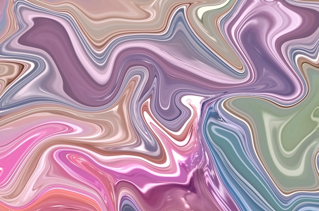 liquid abstract background with oil painting streaks and colorful watercolor