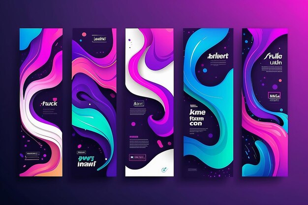 Liquid abstract banner design Fluid Vector shaped background