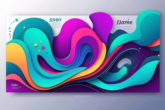 Liquid abstract banner design Fluid Vector shaped background