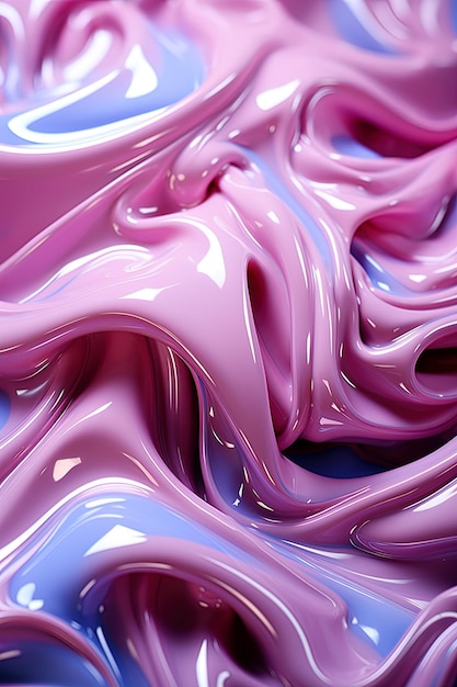 液体抽象 ピンクと青の背景と滴