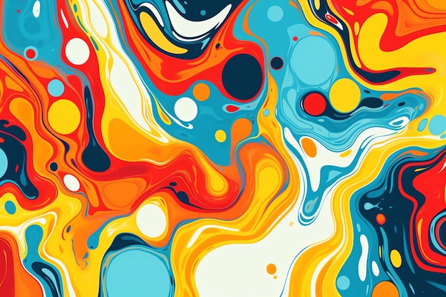 Liquid background with colorful water and swirls