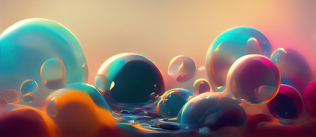 Liquid bubbles abstract background