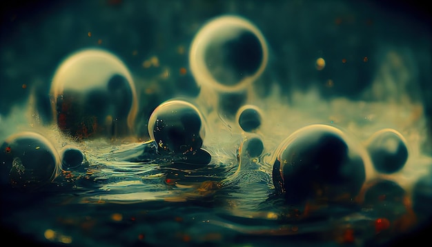 Жидкие пузыри абстрактный фон