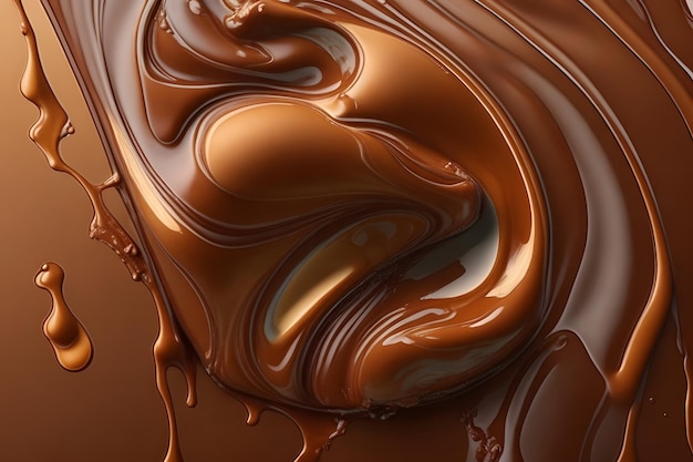 Liquid chocolate background abstract liquid chocolate wallpaper chocolate background ai generative