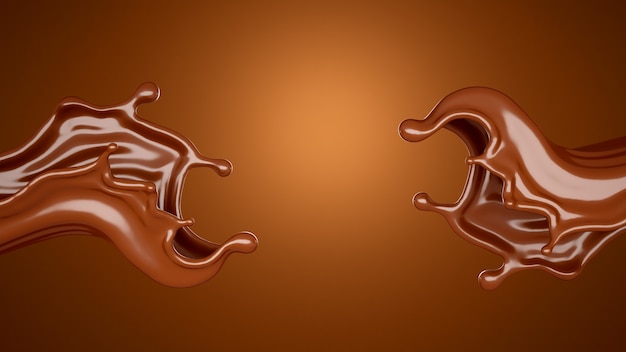 Liquid chocolate splash