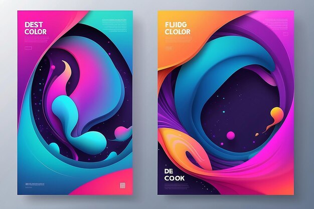 Liquid color background design Fluid gradient shapes compositie Futuristische design posters