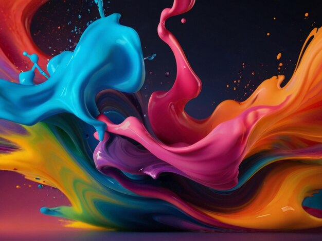 Photo liquid colors painting in motion background