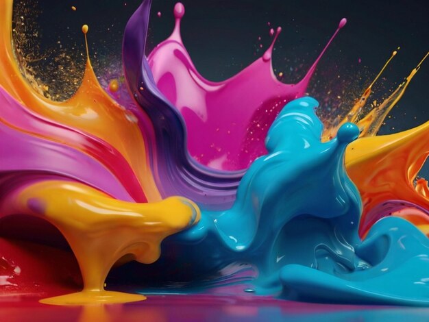 liquid colors painting in motion background