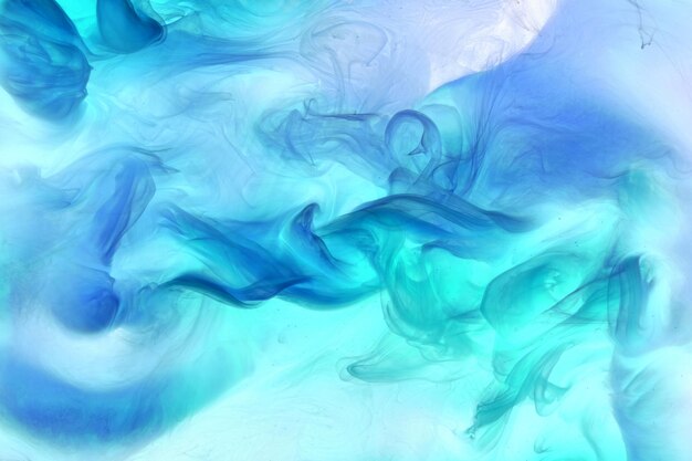 Liquid fluid art abstract background Blue acrylic paint underwater galactic smoke ocean