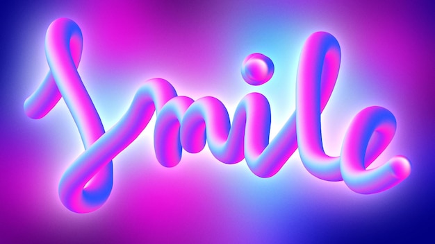 Liquid or Fluid Gradient colorful lettering Smile