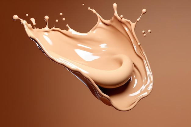 Liquid foundation splash fluid cosmetic cream profesional photograpy Ai Generated