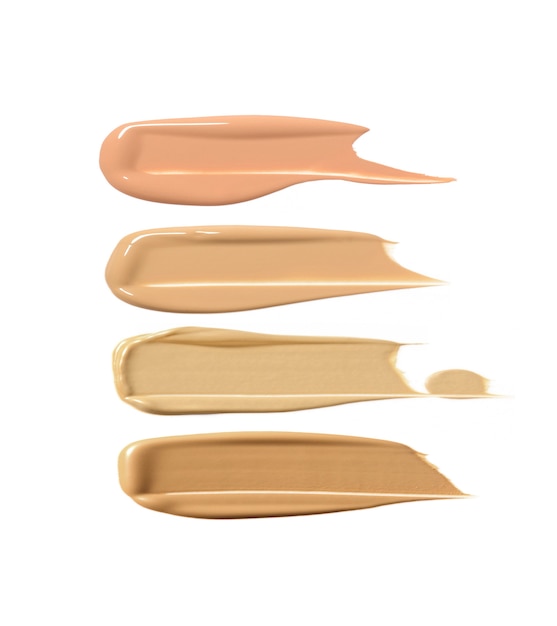 Liquid foundation swatch smudge smear isolated on white