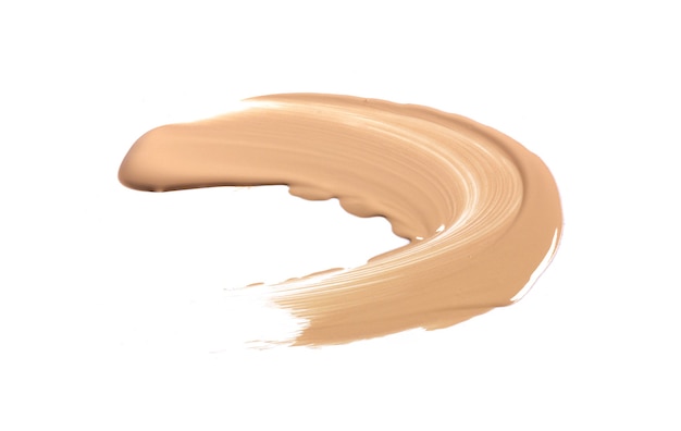 Liquid foundation swatch smudge smear isolated on white