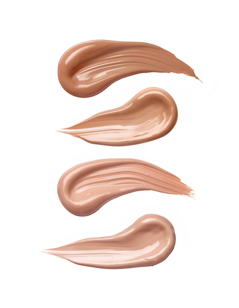 Liquid foundation swatch smudge smear isolated on white