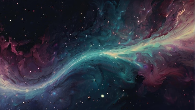 Иллюстрация на фоне жидкой галактики
