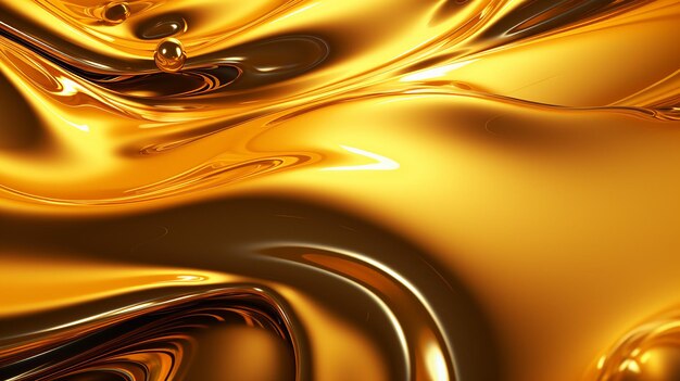 Liquid gold 3d rendering