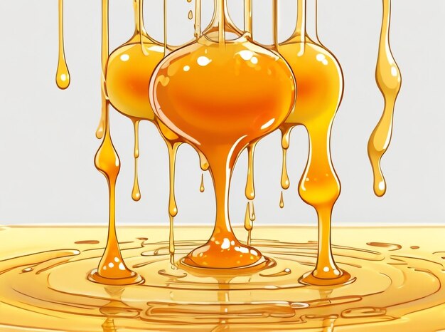 Photo liquid gold elegance realistic seamless background of dripping honey drops