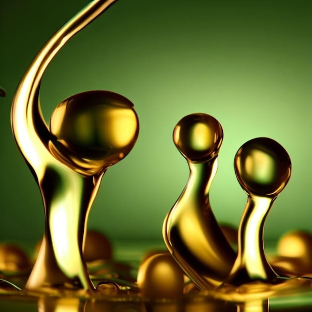 Liquid Gold Olives and Olive Oil Dancing on a Green Canvas