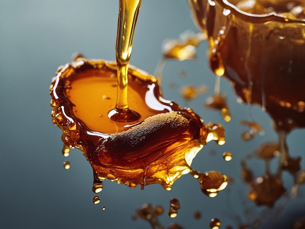 Photo liquid gold pouring honey