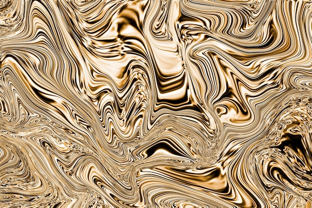 Foto texture oro liquido. astrazione di sfondo color oro. oro fuso