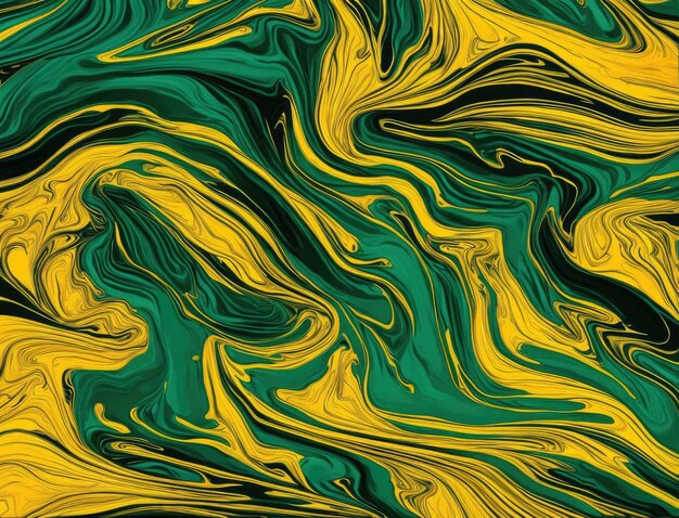 liquid green abstract background with oil painting streaks and colorful marble pattern