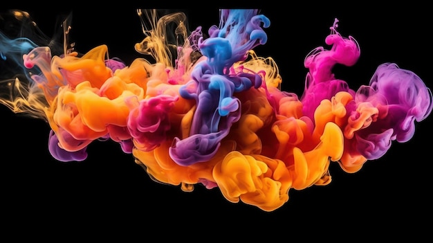 Liquid ink explosion creating mesmerizing abstract shapes AI generated