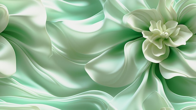 Liquid Lily background Groene en witte minimalistische banner met vloeibare bloem