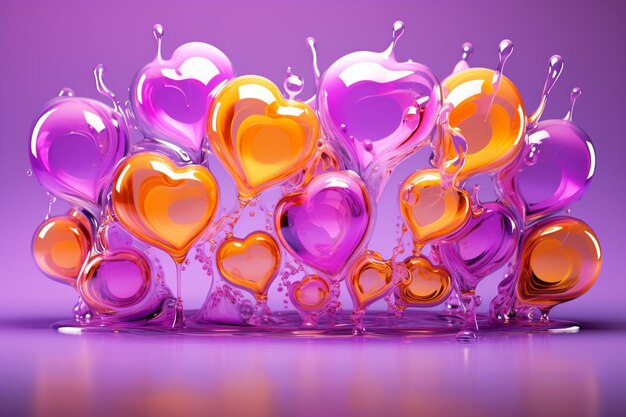 Liquid love mesmerizing melting heart gradient