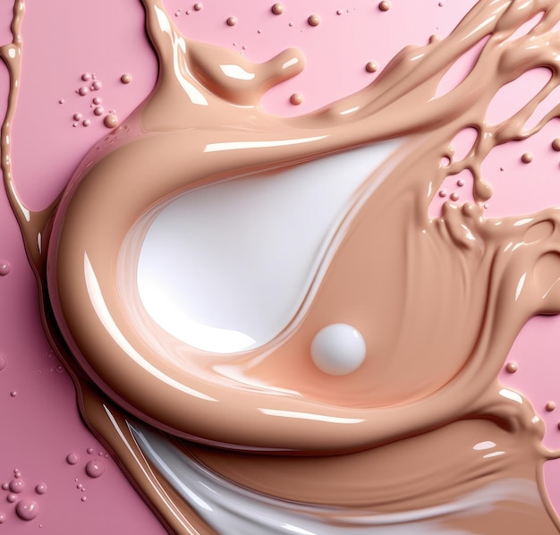 Liquid makeup with splash of milk and foundation Generative AI