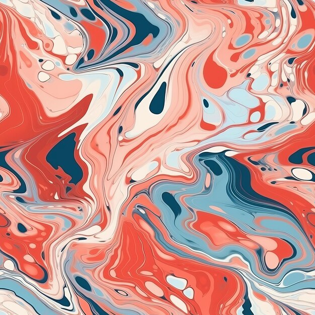Liquid marble organize in an one of a kind shape seamless pattern