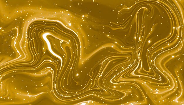 Foto disegno di sfondo di pittura in marmo liquido con consistenza di polvere luccicante dorata