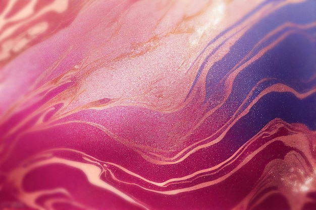 Liquid marble pink and purple acrylic paint texture background